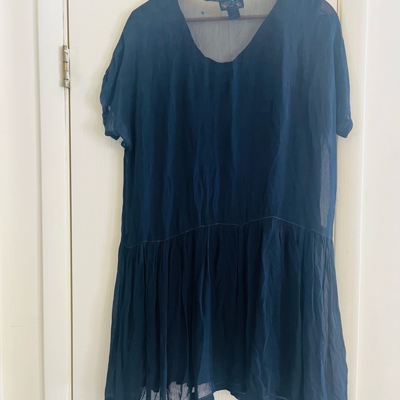 VTG 90s Embroidered Whimsygoth 20s Drop Waist Festival Rayon Made In India Dress - Picture 6 of 10